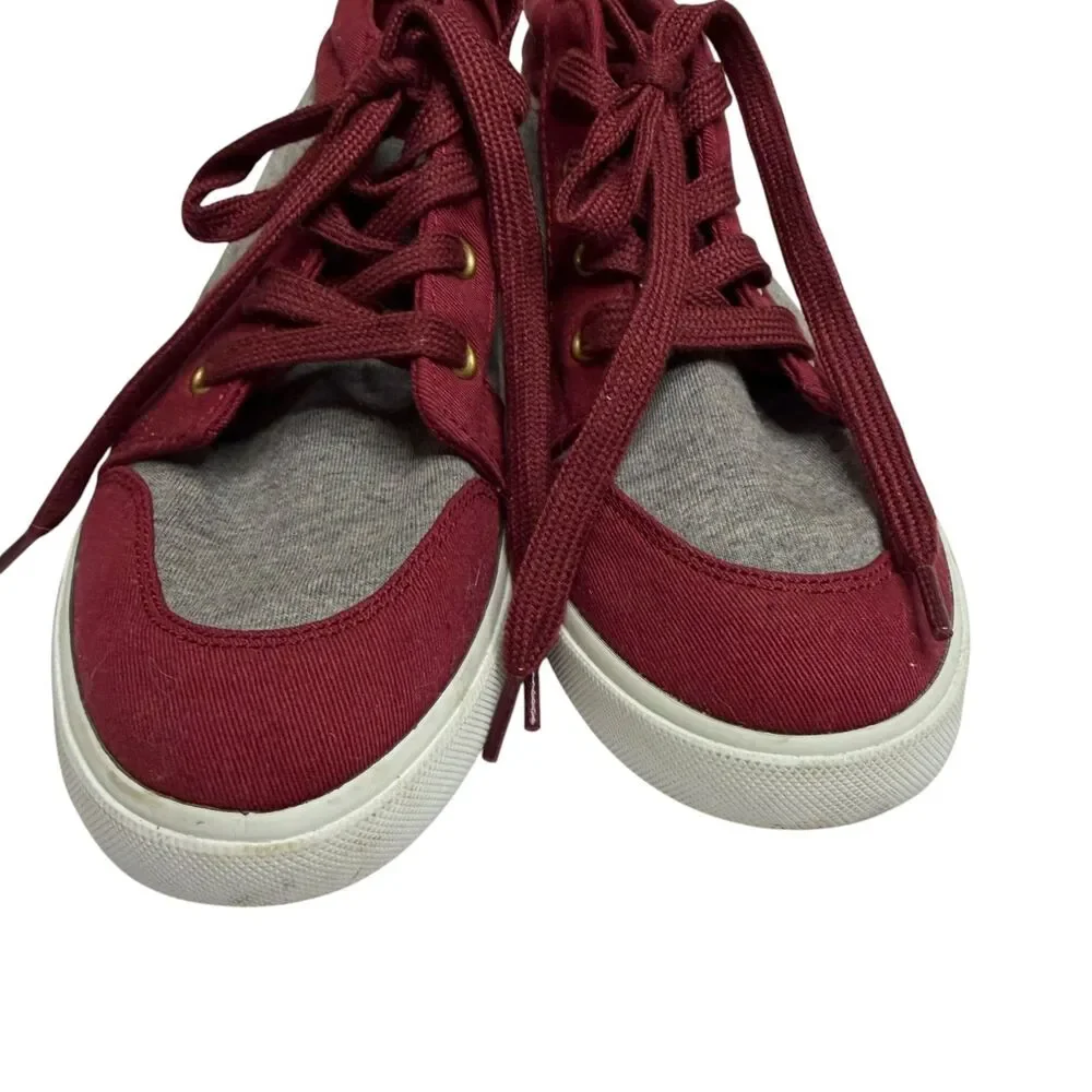 Gymboree High Top Sneakers Shoes Gray Maroon Boy 3